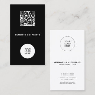 Modern Elegant Vertical Template Barcode QR Code Business Card