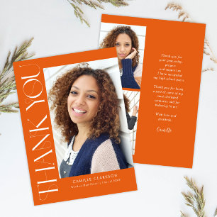 Modern Elegant Vertical Three Photo Graduation Thank You Card