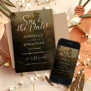 Modern Elegant Vintage Fall Rustic Wedding Save The Date
