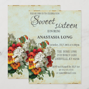 Modern, Elegant Vintage Flowers Save The Date