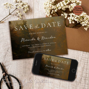 Modern Elegant Vintage Rustic Fall Wedding Save The Date