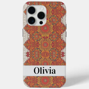 Modern elegant vintage style flowers iPhone 15 pro max case