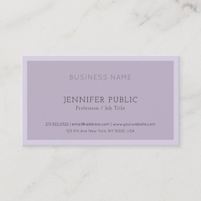 Modern Elegant Violet Colour Corporate Professiona Business Card (Front)