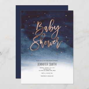 Modern, Elegant, Watercolor, Baby Shower Invitation