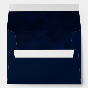 Modern Elegant Watercolor Blue Wedding Envelope