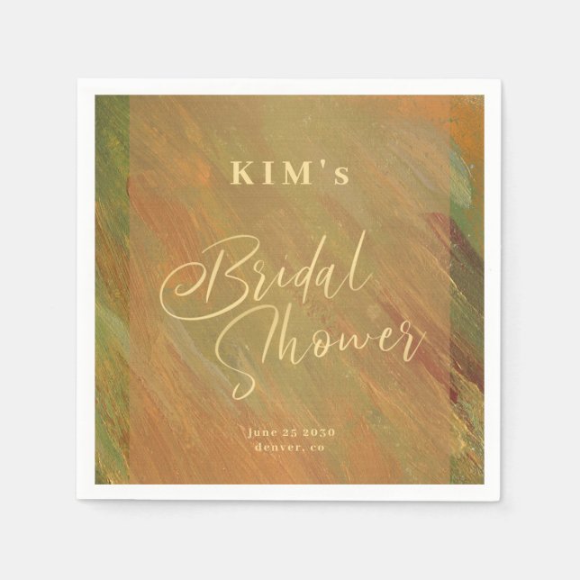 Modern elegant watercolor bridal shower napkin (Front)