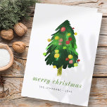 Modern Elegant Watercolor Christmas Pine Tree Holiday Card<br><div class="desc">Design is composed of Modern Elegant Watercolor Christmas Tree

Available here:
http://www.zazzle.com/store/selectpartysupplies</div>