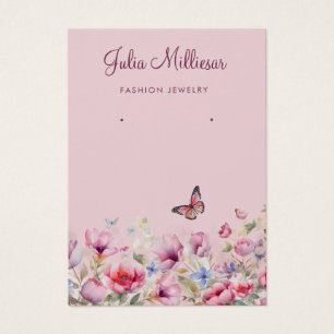 Modern Elegant watercolor earring display card
