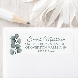 Modern Elegant Watercolor Eucalyptus Green Script