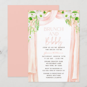 Modern Elegant Watercolor Floral Bridal Brunch Invitation