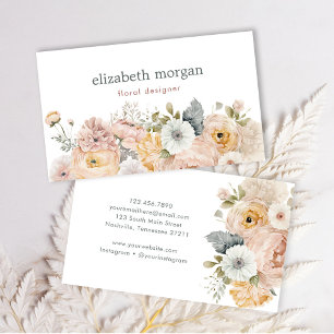 Modern Elegant Watercolor Floral Business Card