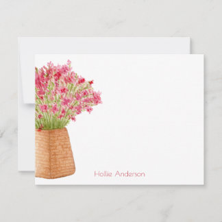 Modern Elegant Watercolor Floral Stationary Card