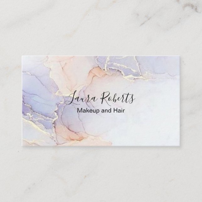 Modern Elegant Watercolor Green and Gold   Business Card (Front)
