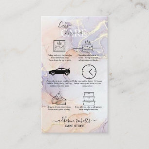 Modern Elegant Watercolor Green and Gold Cake Care Business Card