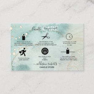 Modern Elegant Watercolor Green Candle Care    Bus Business Card