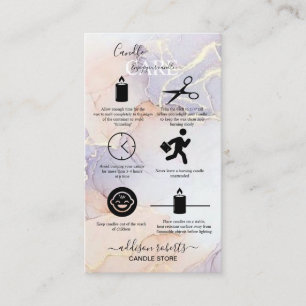 Modern Elegant Watercolor Green Candle Care  Business Card
