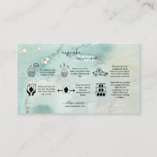 Modern Elegant Watercolor Green Cupcake Care Busin Business Card