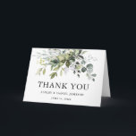 Modern Elegant Watercolor Greenery Wedding Folded Thank You Card<br><div class="desc">Modern Elegant Watercolor Botanical Greenery Wedding Thank You Folded Card includes eucalyptus leaves,  green botanical foliage,  dusty blue leaves and other beautiful botanical greenery.</div>