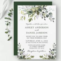 Modern Elegant Watercolor Greenery Wedding