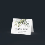 Modern Elegant Watercolor Greenery Wedding Note Thank You Card<br><div class="desc">Modern Elegant Watercolor Botanical Greenery Wedding Thank You Folded Note Card includes eucalyptus leaves,  green botanical foliage,  dusty blue leaves and other beautiful botanical greenery.</div>