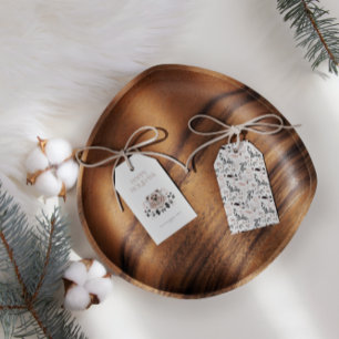 Modern Elegant Watercolor Happy Holidays Gift Tags