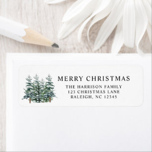 Modern Elegant Watercolor Merry Christmas Tree