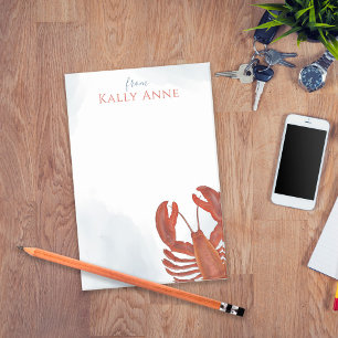 Modern Elegant Watercolor Minimalist Lobster Post-it Notes