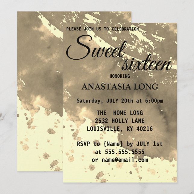 Modern, Elegant WaterColor Save The Date (Front/Back)