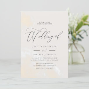 Modern Elegant Watercolor Script Wedding Invitation