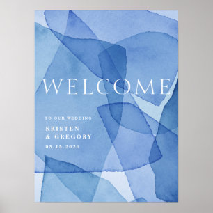 Modern Elegant Watercolor Shapes Wedding Welcome Poster