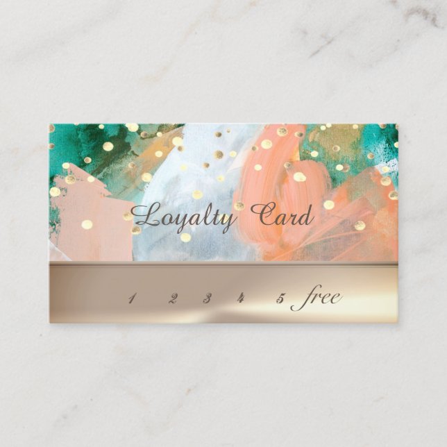 Modern Elegant Watercolor Splash    Loyalty Card (Front)
