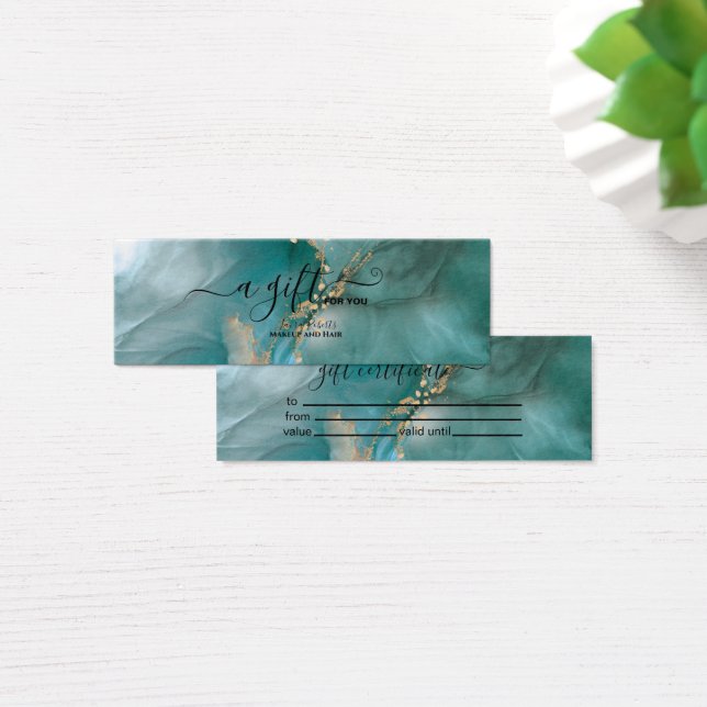 Modern Elegant Watercolor Teal and Gold  (Desk)
