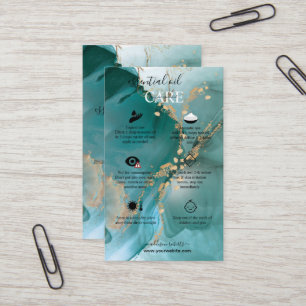 Modern Elegant Watercolor Teal essential oil   Business Card
