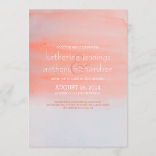 Modern elegant watercolor wedding invitation