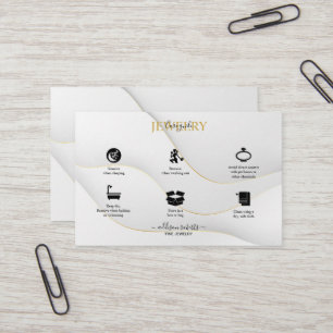 Modern Elegant Watercolor White and Gold Business Card