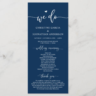 Modern Elegant, We Do, Wedding Ceremony Program Programme