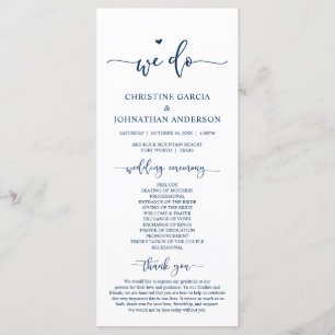 Modern Elegant, We Do, Wedding Ceremony Program Programme