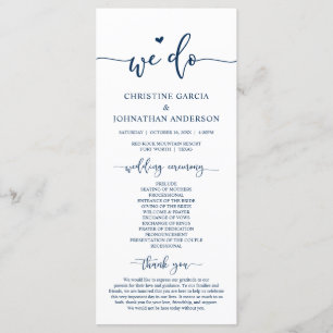 Modern Elegant, We Do, Wedding Ceremony Program Programme