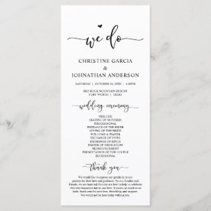 Modern Elegant, We Do, Wedding Ceremony Program Programme