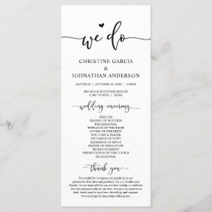 Modern Elegant, We Do, Wedding Ceremony Programme