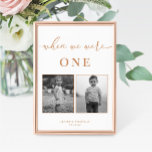 Modern Elegant Wedding Age Table Number Card<br><div class="desc">Modern, elegant wedding table number card features a minimalist terracotta orange design. The table number corresponds to the age of the couple and features black and white photos of them at that age. Personalise with your names and wedding date with the easy to edit template featuring an elegant script font...</div>