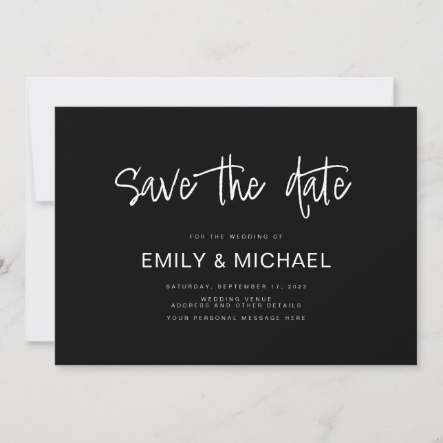 Modern Elegant Wedding Announcement Save the Date (Front)
