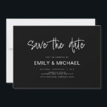 Modern Elegant Wedding Announcement Save the Date<br><div class="desc">A simple modern elegant save the date wedding announcement card. Personalise this minimalist black and white wedding invitation design to have your personal details and message.</div>