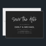 Modern Elegant Wedding Announcement Save the Date<br><div class="desc">A simple modern elegant save the date wedding announcement card. Personalise this minimalist black and white wedding invitation design to have your personal details and message.</div>