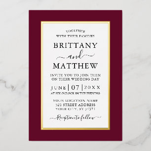 Modern Elegant Wedding Burgundy Gold