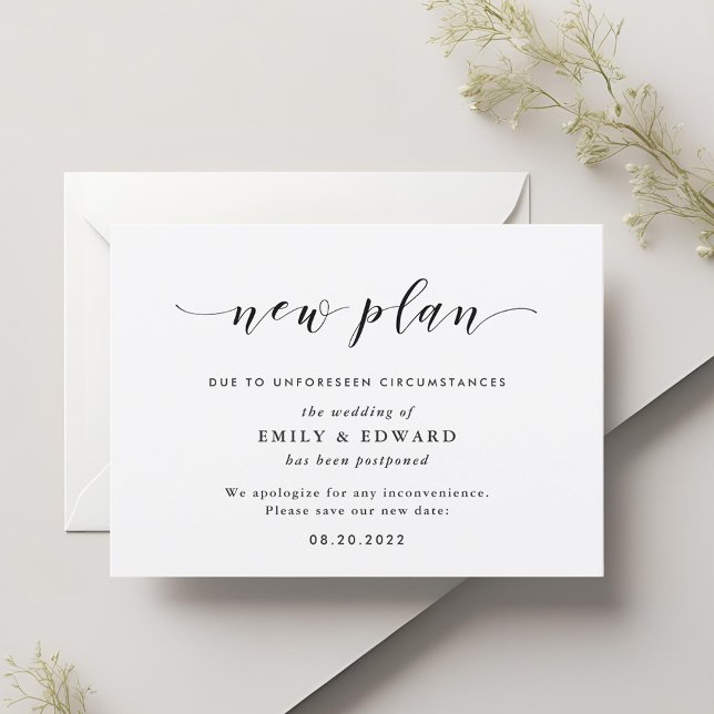 Modern Elegant Wedding Change Plan Announcement (Creator Uploaded)