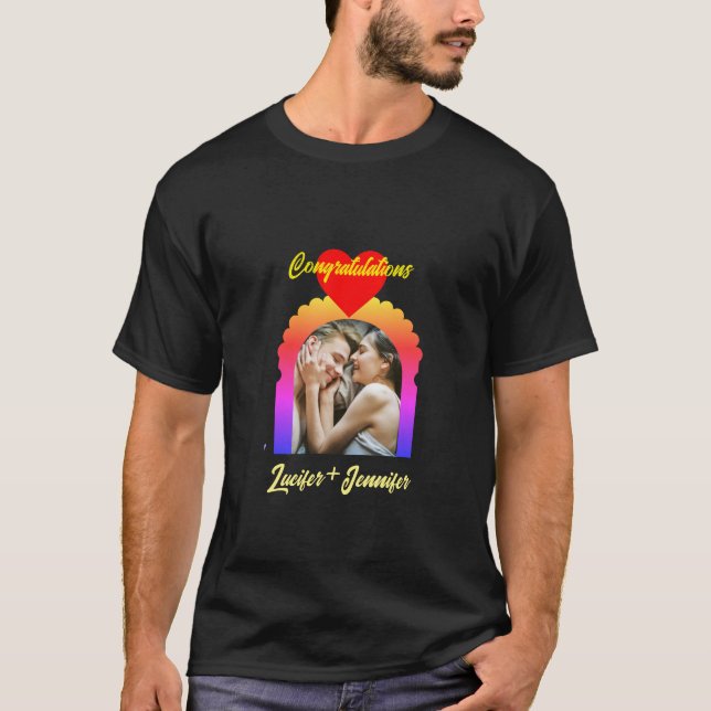 Modern Elegant Wedding Custom Photo Unisex T-Shirt (Front)