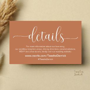 Modern Elegant Wedding Details and Website Enclosure Card