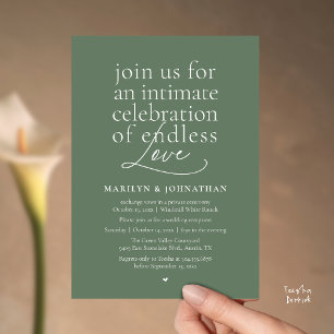 Modern Elegant Wedding, Endless Love, Reception Invitation