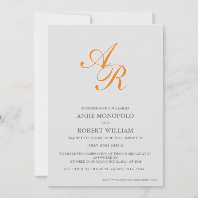 MODERN ELEGANT WEDDING INVITATION (Front)